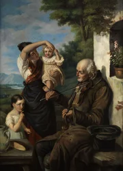 Vieux musicien mendiant